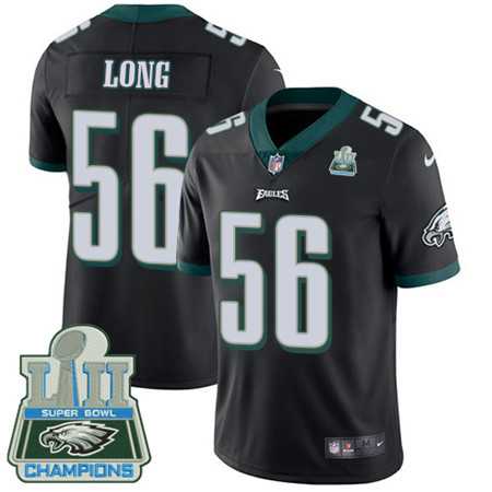 Men's Nike Eagles #56 Chris Long Black Alternate Super Bowl LII Champions Stitched Vapor Untouchable Limited Jersey